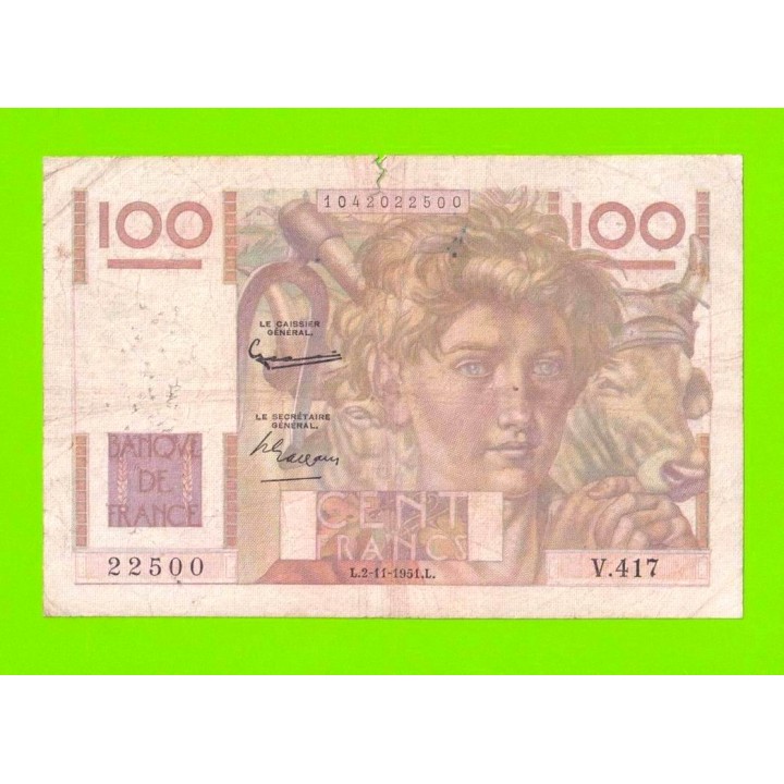 Франция - 100 франков - 1951