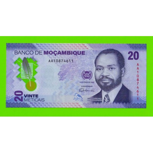 Мозамбик - 20 метикалов - 2024 (AA) - Полимер - UNC!!!