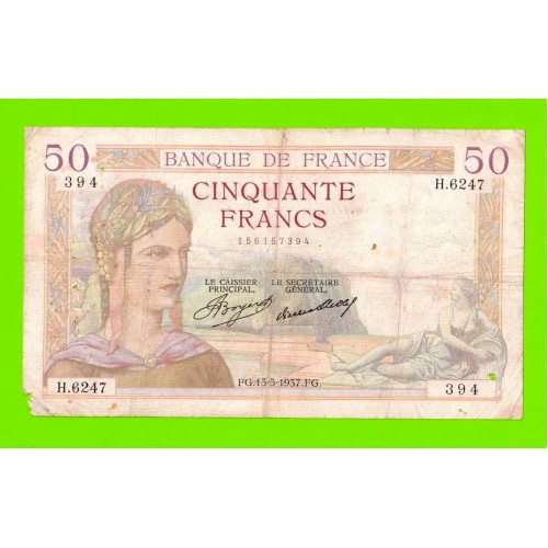 Франция - 50 франков - 1937