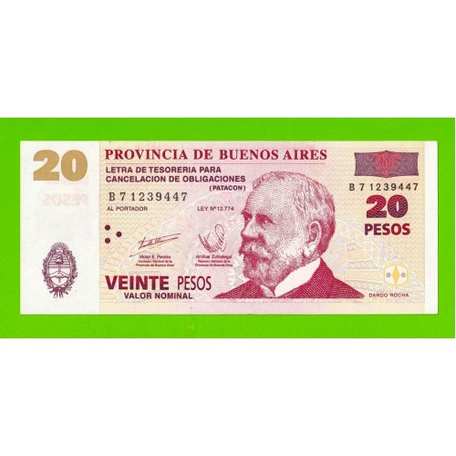 Аргентина, Патакон (Буэнос-Айрес) - 20 песо - 2001 (2002) - UNC-!!!