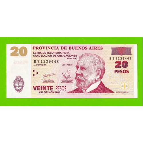 Аргентина, Патакон (Буэнос-Айрес) - 20 песо - 2001 (2002) - UNC-!!!