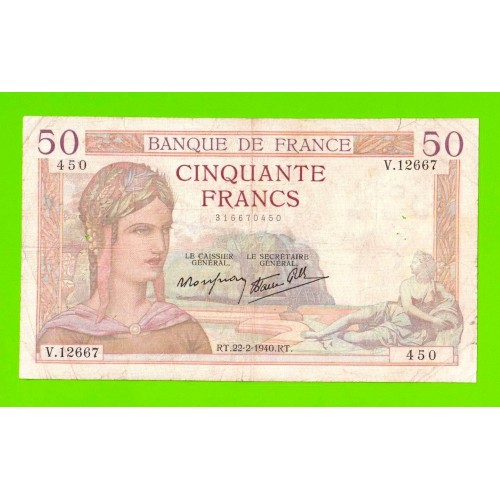Франция - 50 франков - 1940