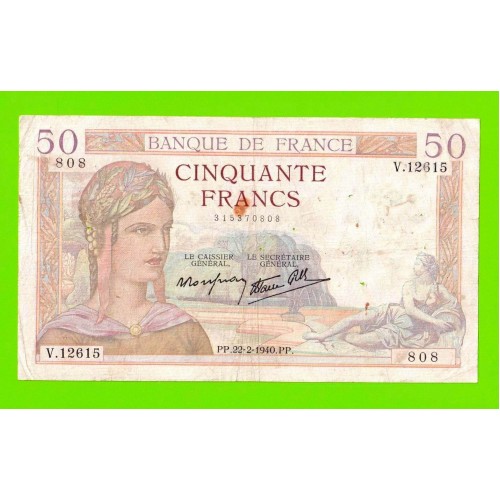 Франция - 50 франков - 1940