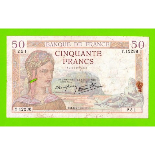 Франция - 50 франков - 1940