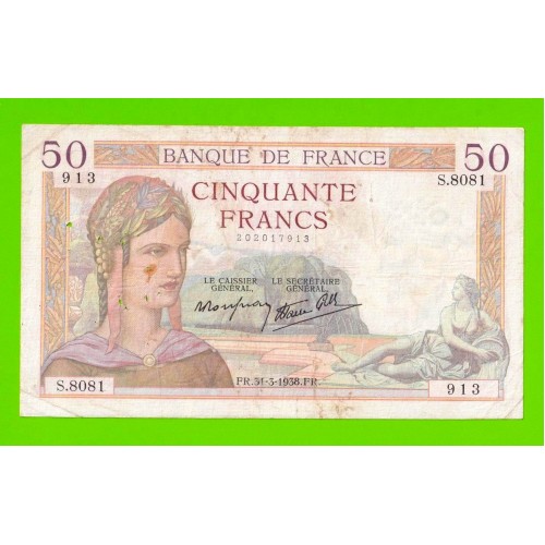 Франция - 50 франков - 1938