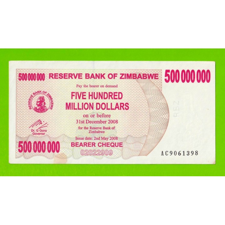 Зимбабве - 500000000 / 500 миллионов долларов - 2008 (AC)