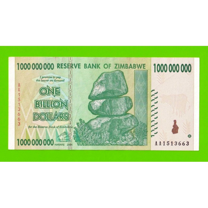 Зимбабве - 1000000000 / 1 миллиард долларов - 2008 (AA)