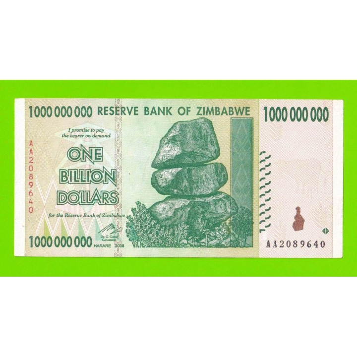 Зимбабве - 1000000000 / 1 миллиард долларов - 2008 (AA)