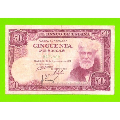 Испания - 50 песет - 1951