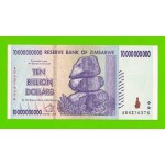 Зимбабве - 10000000000 / 10 миллиардов долларов - 2008 (AB) - aUNC-!!!