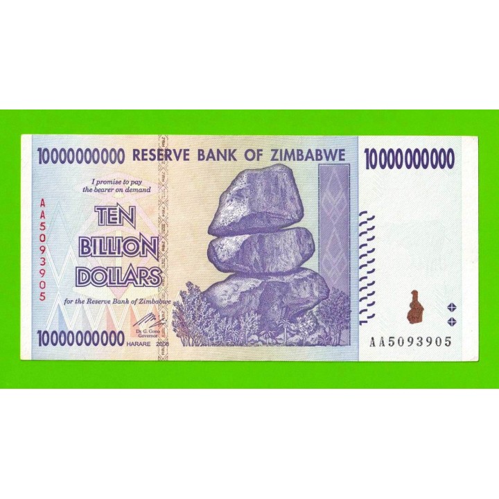 Зимбабве - 10000000000 / 10 миллиардов долларов - 2008 (AA)