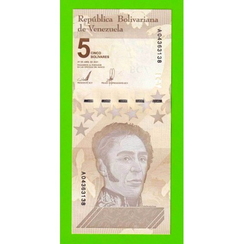 Венесуэла - 5 боливаров - 2021 (A) - UNC!!!