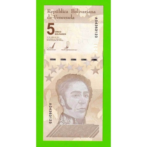 Венесуэла - 5 боливаров - 2021 (A) - UNC!!!
