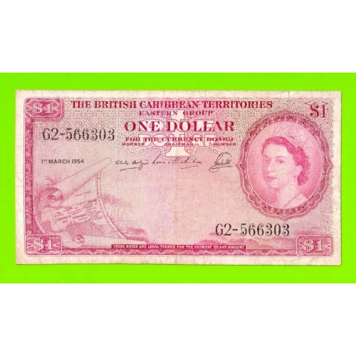 Британские Карибские территории, Карибы - 1 доллар - 1954