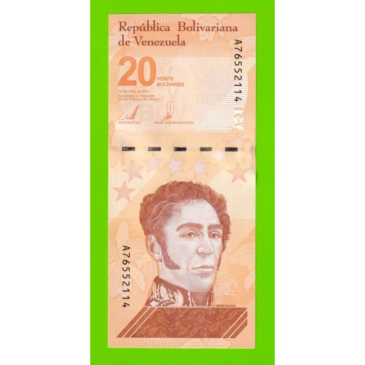 Венесуэла - 20 боливаров - 2021 (A) - UNC!!!