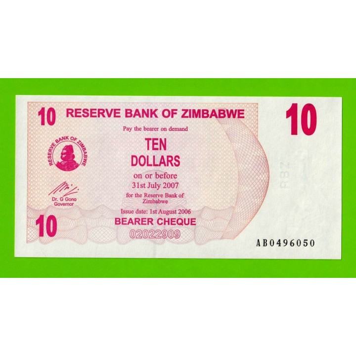 Зимбабве - 10 долларов - 2006 (AB) - UNC!!!