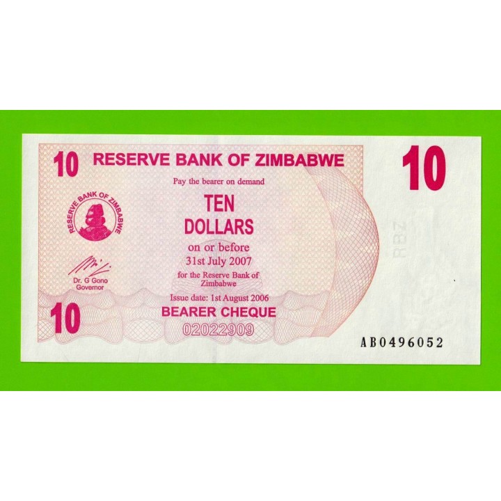 Зимбабве - 10 долларов - 2006 (AB) - UNC!!!