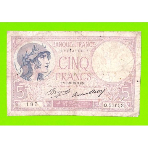 Франция - 5 франков - 1933