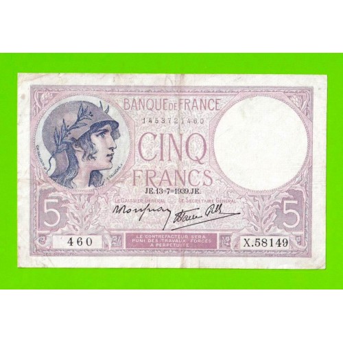 Франция - 5 франков - 1939