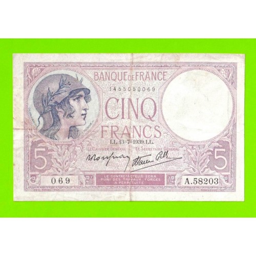 Франция - 5 франков - 1939