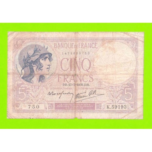Франция - 5 франков - 1939