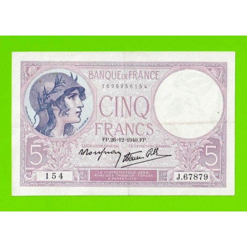 Франция - 5 франков - 1940 - XF!!!