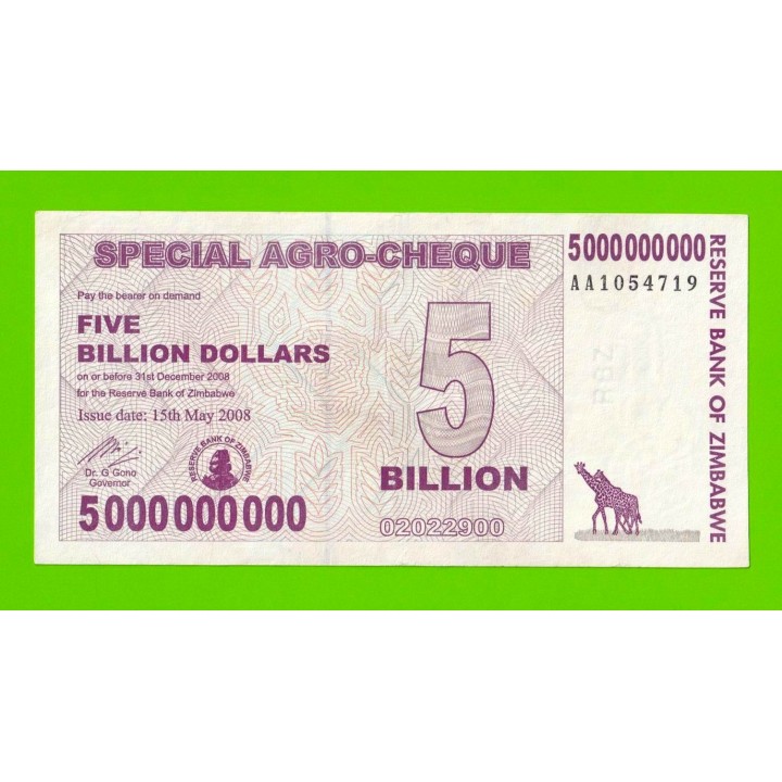 Зимбабве - 5000000000 / 5 миллиардов долларов - 2008 (AA)