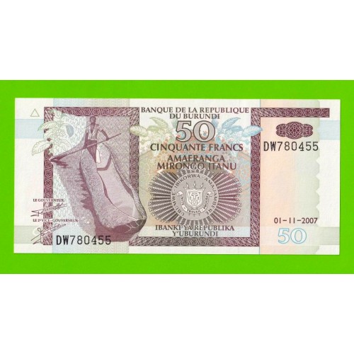 Бурунди - 50 франков - 2007 - UNC!!!