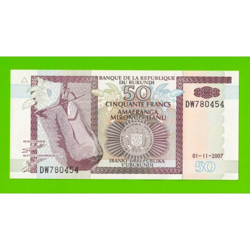 Бурунди - 50 франков - 2007 - UNC!!!