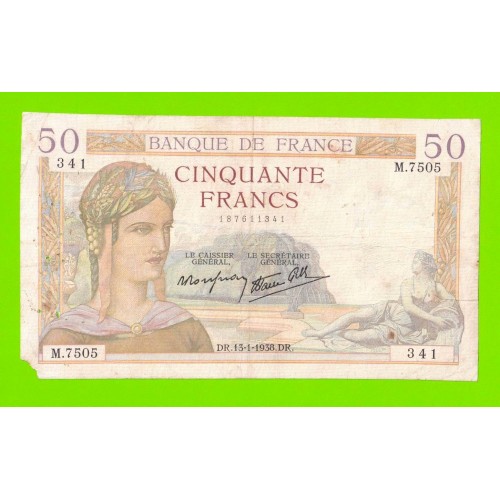 Франция - 50 франков - 1938