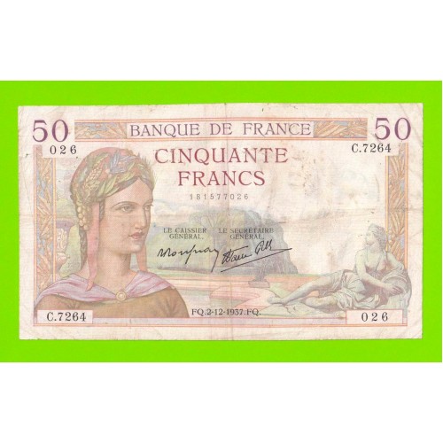Франция - 50 франков - 1937