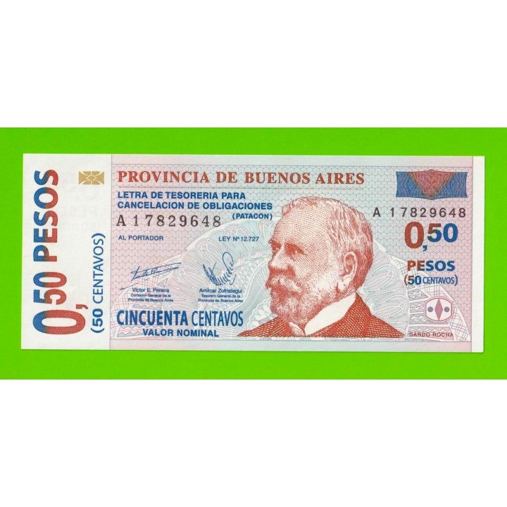 Аргентина, Патакон (Буэнос-Айрес) - 0,50 песо / 50 сентаво - 2002 (A) - UNC!!!