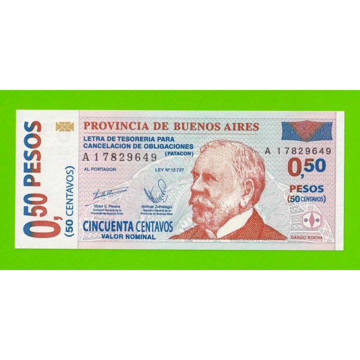 Аргентина, Патакон (Буэнос-Айрес) - 0,50 песо / 50 сентаво - 2002 (A) - UNC!!!