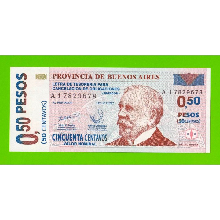 Аргентина, Патакон (Буэнос-Айрес) - 0,50 песо / 50 сентаво - 2002 (A) - UNC!!!