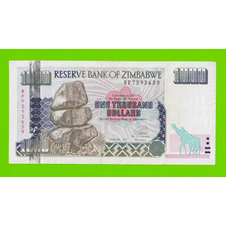 Зимбабве - 1000 долларов - 2003 (WP)