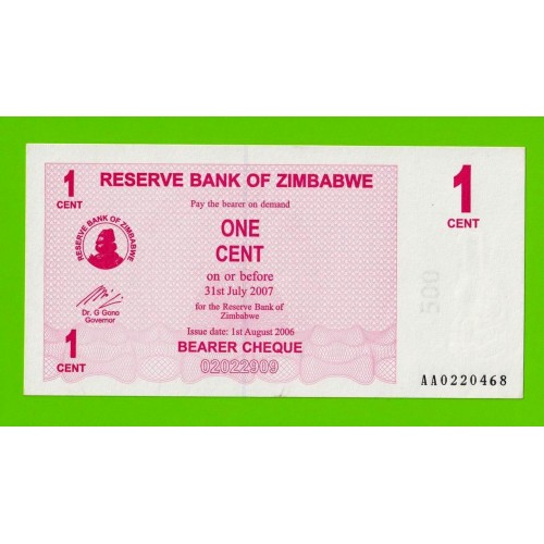 Зимбабве - 1 цент - 2006 - UNC-!!!