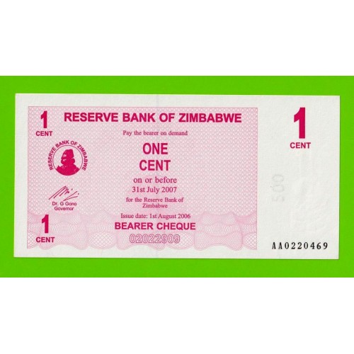 Зимбабве - 1 цент - 2006 - UNC-!!!
