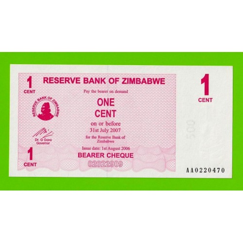 Зимбабве - 1 цент - 2006 - UNC-!!!