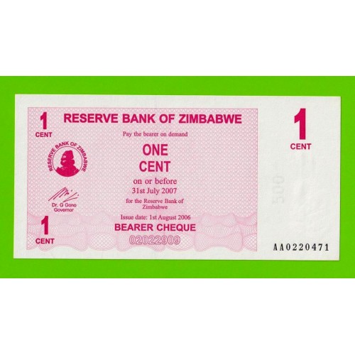 Зимбабве - 1 цент - 2006 - UNC-!!!