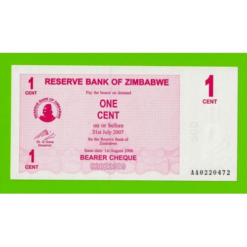 Зимбабве - 1 цент - 2006 - UNC-!!!