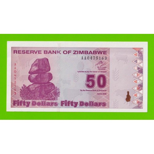 Зимбабве - 50 долларов - 2009 - UNC-!!!