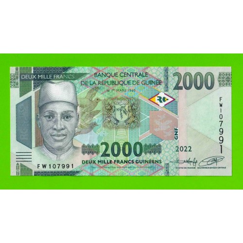 Гвинея - 2000 франков - 2022 - UNC!!!