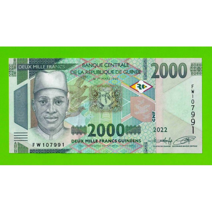 Гвинея - 2000 франков - 2022 - UNC!!!