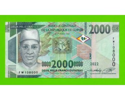Гвинея - 2000 франков - 2022 - UNC!!!