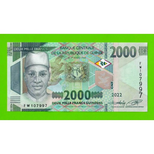 Гвинея - 2000 франков - 2022 - UNC!!!