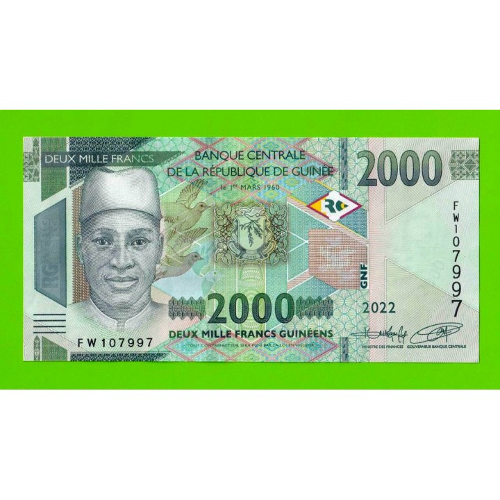 Гвинея - 2000 франков - 2022 - UNC!!!