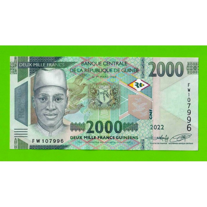 Гвинея - 2000 франков - 2022 - UNC!!!