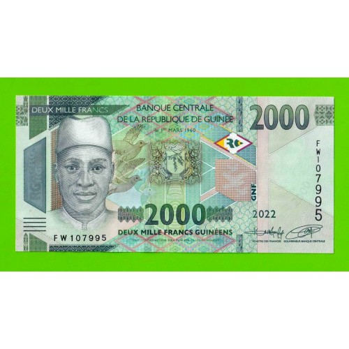 Гвинея - 2000 франков - 2022 - UNC!!!