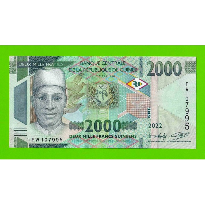 Гвинея - 2000 франков - 2022 - UNC!!!