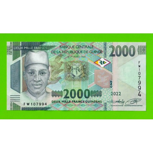 Гвинея - 2000 франков - 2022 - UNC!!!